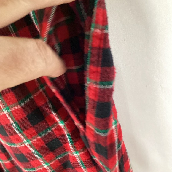 Lands End Plaid Pajama Pants Women L 14 16 Red  Green Flannel Drawstring Pockets - Picture 5 of 8